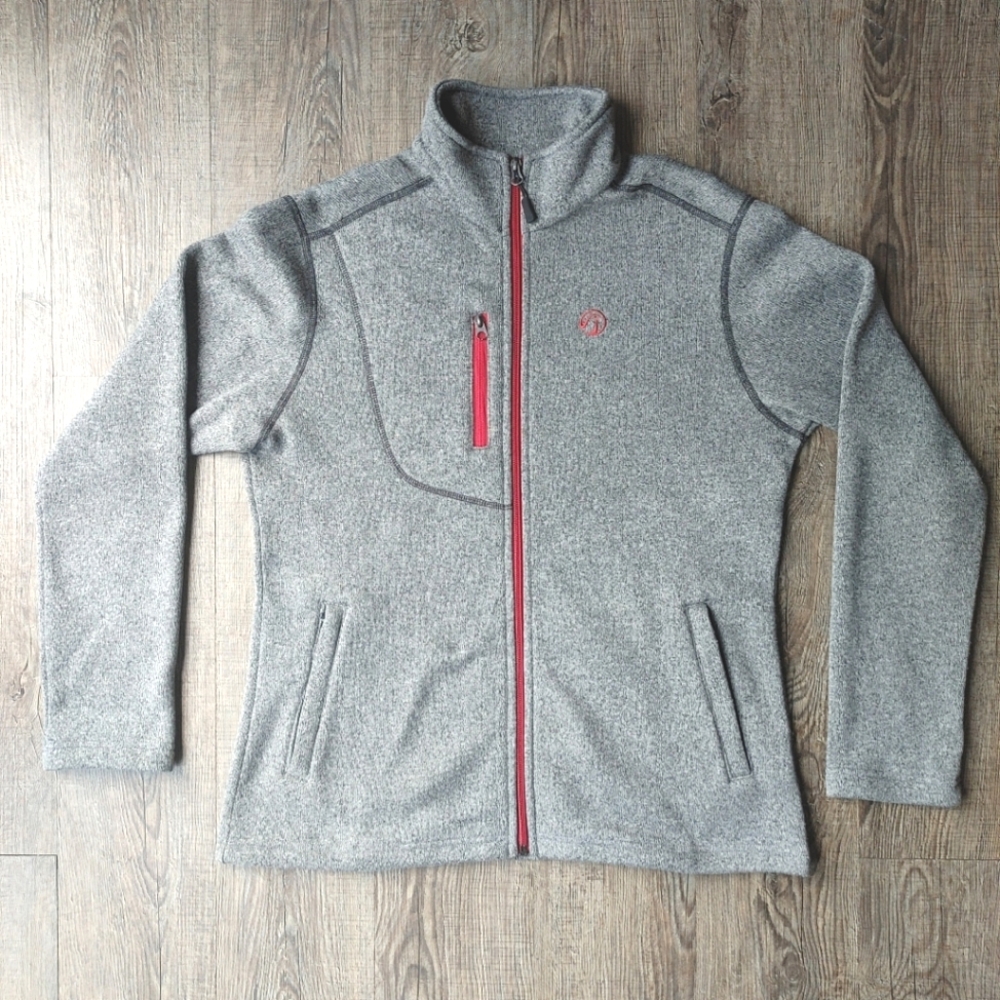 Grouse Mountain Men's Fleece Jacket Size Medium Full Zip Eco Gray Made in Canada